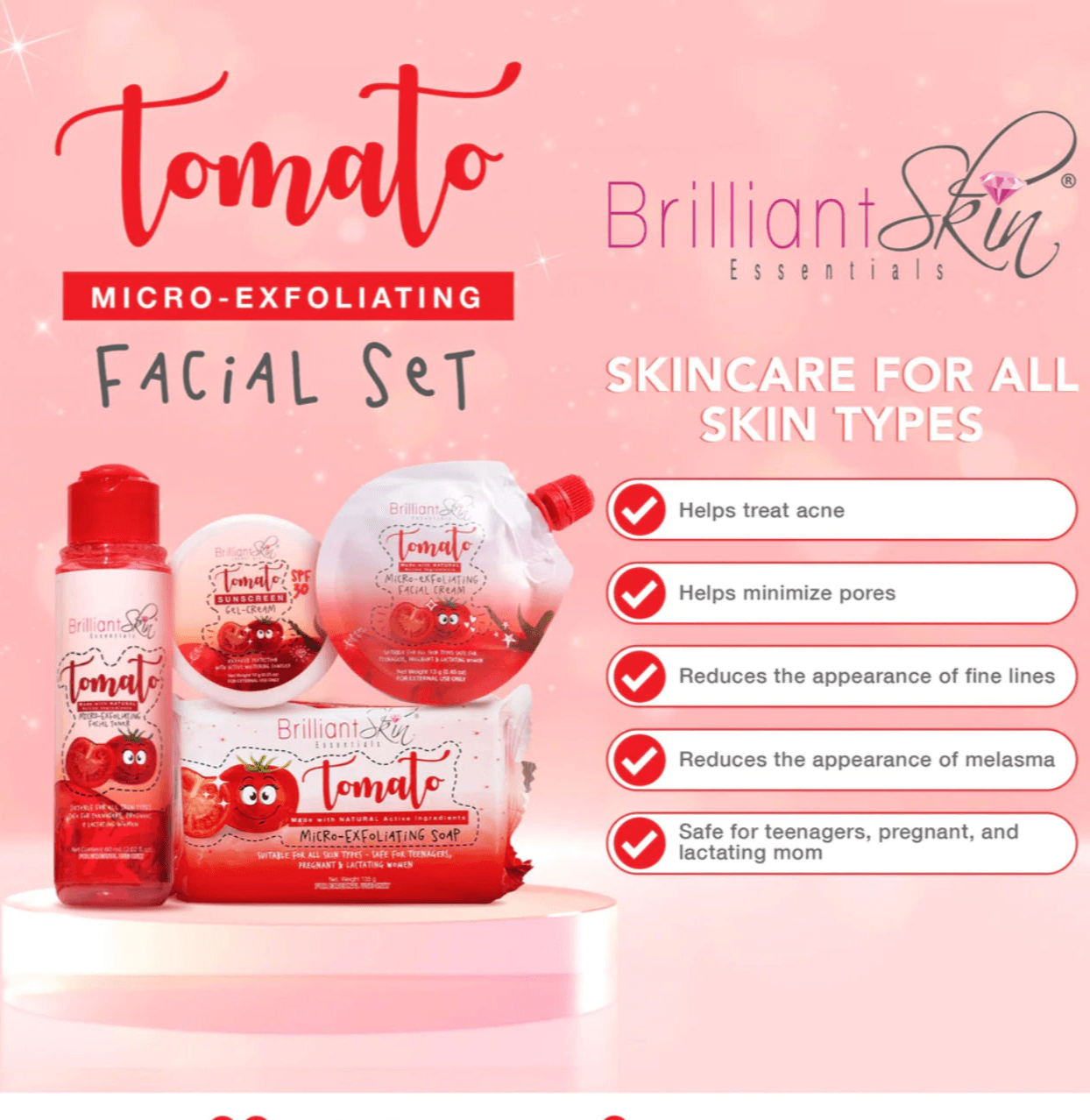 Brilliant Skin Essentials Tomato Micro - Exfoliating Facial Set Brilliant Skin Essentials Tomato Micro - Exfoliating Facial Set