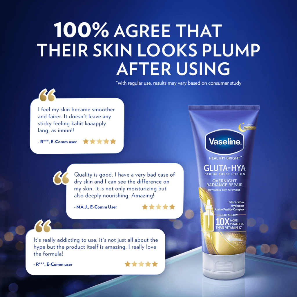 فازلين جلوتا هيا سيروم بيرست لوشن إصلاح الإشراقة الليلية - 330 مل فازلين جلوتا هيا سيروم بيرست لوشن إصلاح الإشراقة الليلية - 330 مل