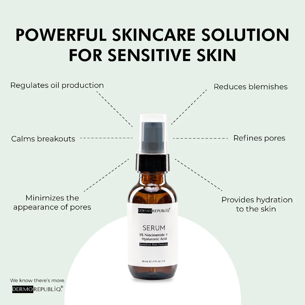 Dermorepubliq 5% Niacinamide + HA Sensitive Skin Formula Serum - 30ml Dermorepubliq 5% Niacinamide + HA Sensitive Skin Formula Serum - 30ml