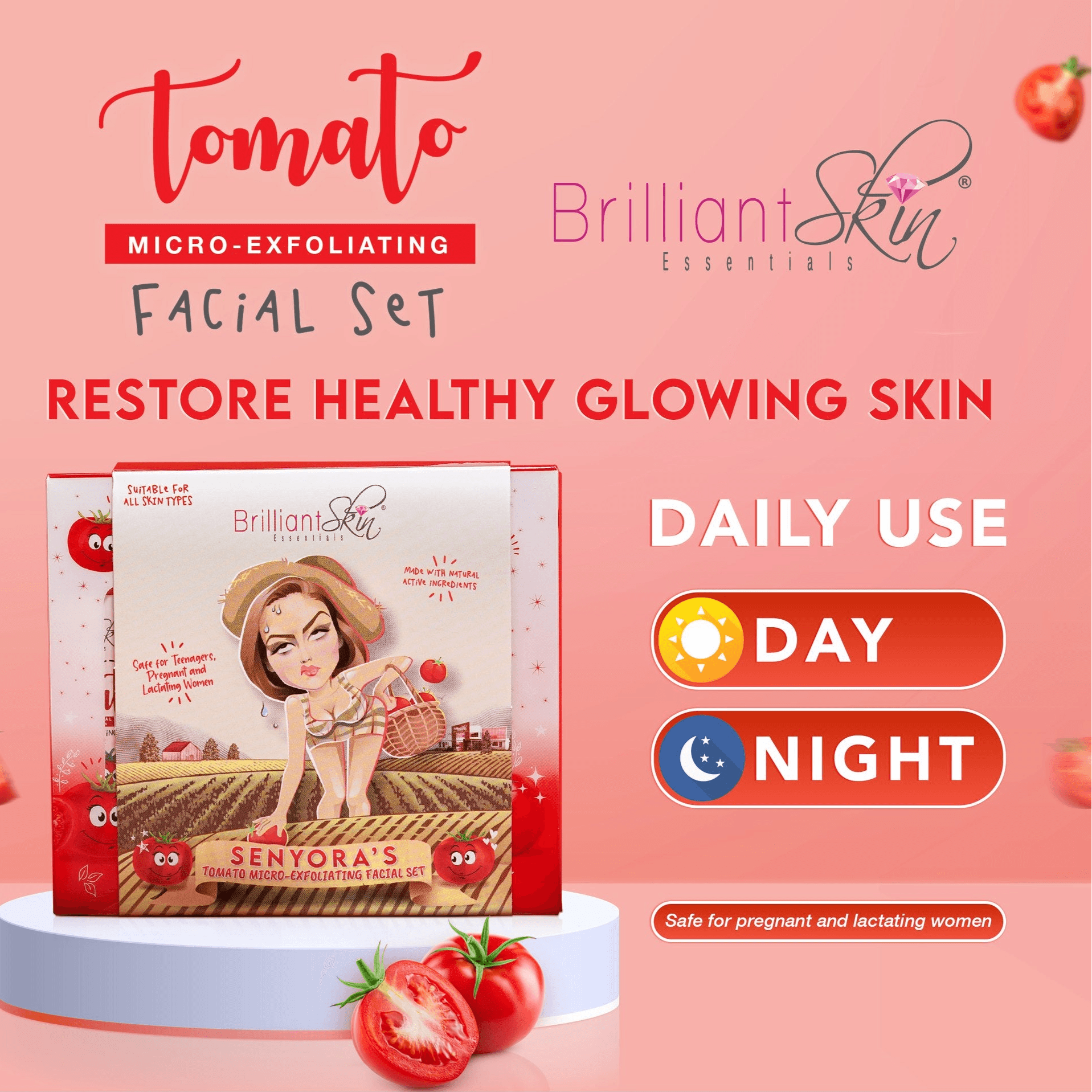 Brilliant Skin Essentials Tomato Micro - Exfoliating Facial Set Brilliant Skin Essentials Tomato Micro - Exfoliating Facial Set