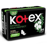Kotex Natural Maxi Protect 100% Cotton Pad With Wings - 44 Pads
