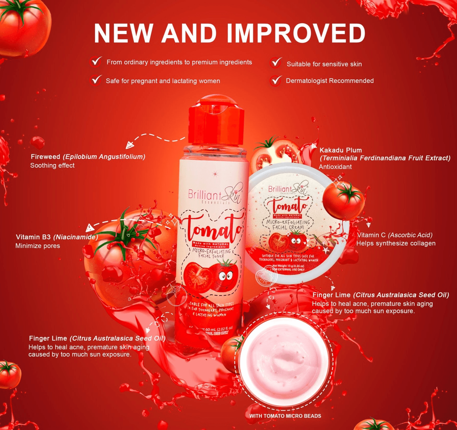 Brilliant Skin Essentials Tomato Micro - Exfoliating Facial Set Brilliant Skin Essentials Tomato Micro - Exfoliating Facial Set