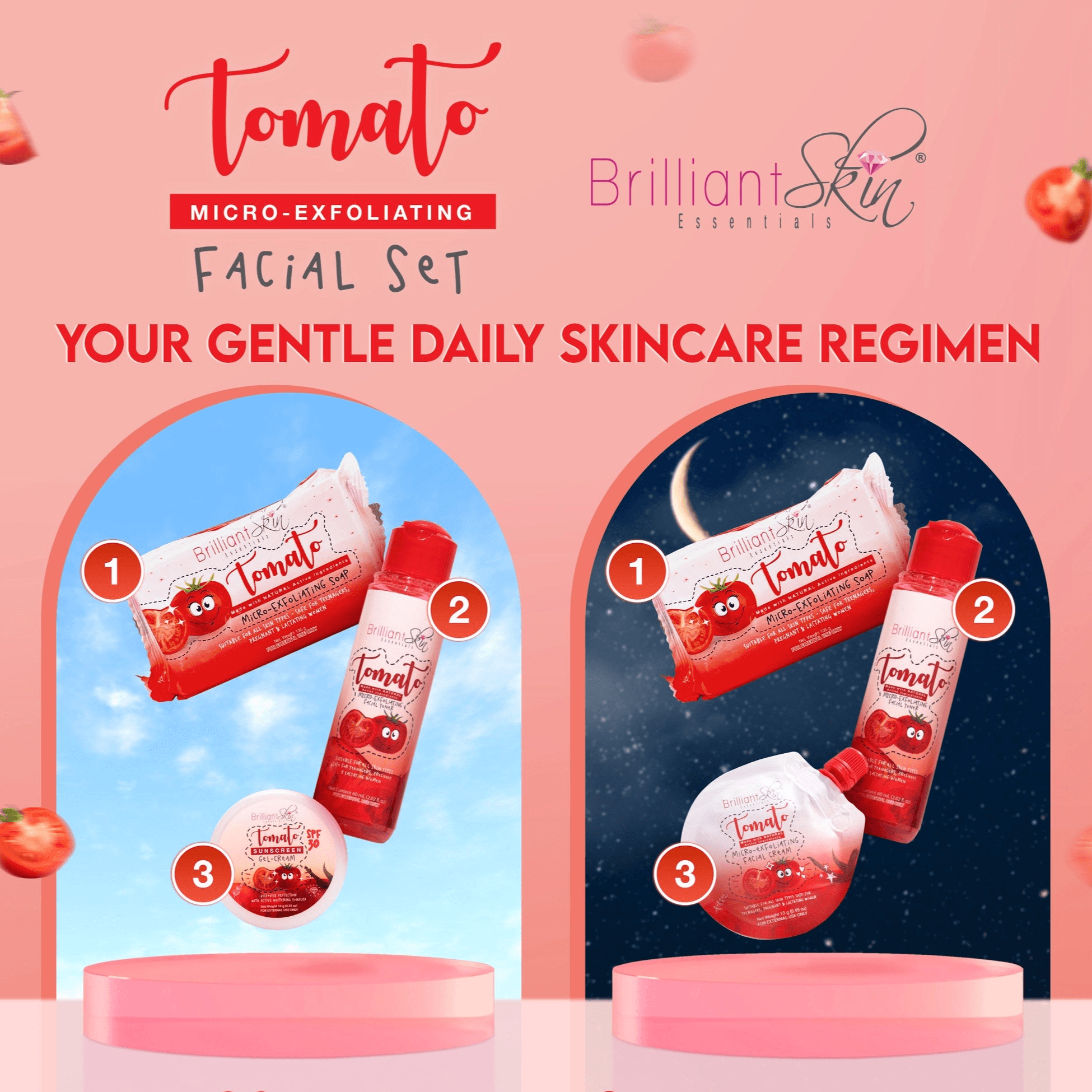 Brilliant Skin Essentials Tomato Micro - Exfoliating Facial Set Brilliant Skin Essentials Tomato Micro - Exfoliating Facial Set