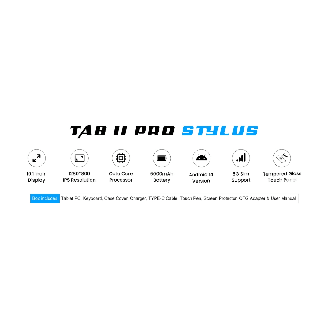 Oteeto Tab 11 Pro Stylus 8GB Ram + 512GB Rom With 5G Oteeto Tab 11 Pro Stylus 8GB Ram + 512GB Rom With 5G