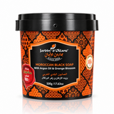 Jardin D Oleane Moroccan Black Soap with Orange Blossom & Argan Oil + Free Loofah