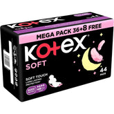 Kotex Soft Touch Maxi Protect Night Sanitary Pads With Wings - 44s