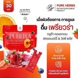 Pure Herb Purera Gluta Collagen Strawberry & Vit C+ - 15g x 30 Sachets