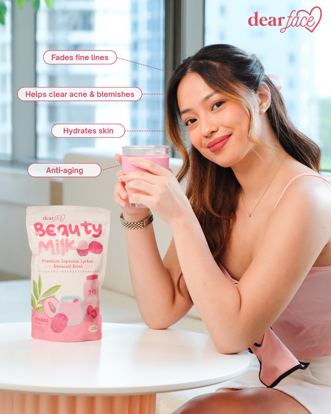 Dear Face Beauty Milk Premium Japanese Lychee Stemcell Drink - 180g Dear Face Beauty Milk Premium Japanese Lychee Stemcell Drink - 180g