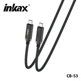 inkax كابل بيانات شحن سريع تايب سي إلى تايب سي 100 واط CB-53
