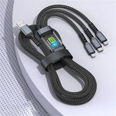 Transparent Chip 100W 3 In 1 Fast Charging Cable