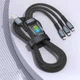 Transparent Chip 100W 3 In 1 Fast Charging Cable
