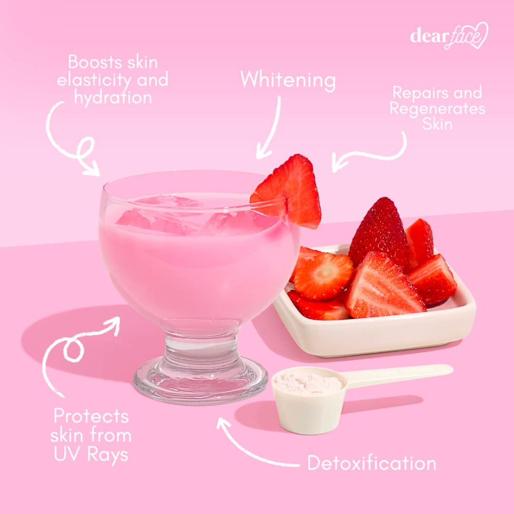 Dear Face Beauty Milk Premium Japanese Strawberry Drink - 180g Dear Face Beauty Milk Premium Japanese Strawberry Drink - 180g