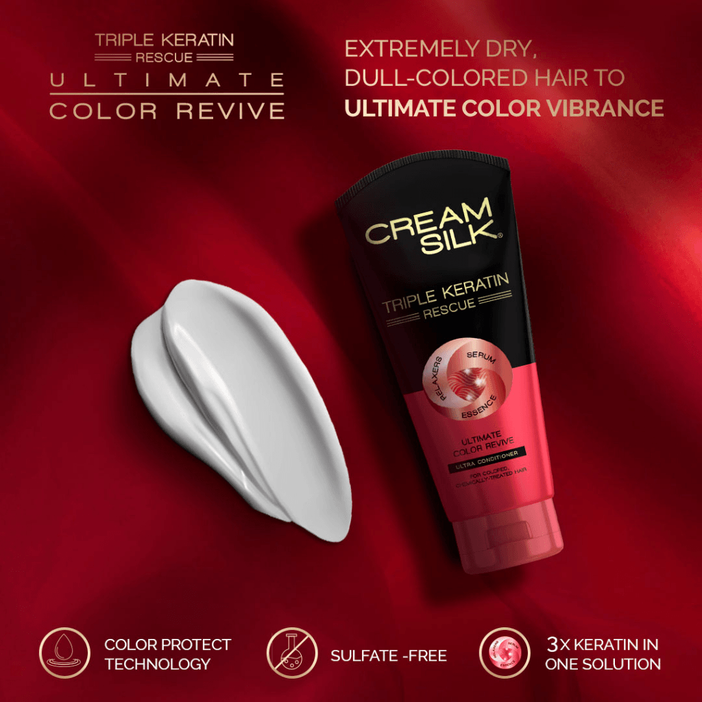 Cream silk Triple Keratin Rescue Ultimate Color Revive 150ml Cream silk Triple Keratin Rescue Ultimate Color Revive 150ml