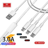 Earldom 3 in1 Fast Charging Cable EC-IMC024 - Pinoyhyper
