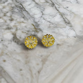 Golden Stainless Steel Stud Earings Flower - 864233 - Pinoyhyper