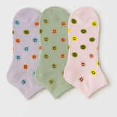 Soft Elastic Ankle Socks - 3 Pairs B-020-2