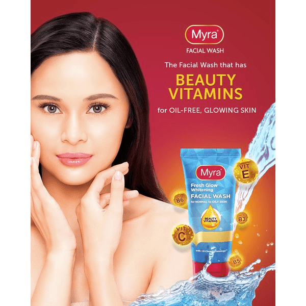 Myra Fresh Glow Whitening Facial Wash - 50ml - Pinoyhyper Myra Fresh Glow Whitening Facial Wash - 50ml - Pinoyhyper