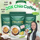 Fitgum 20X Collagen Chia Coffee Mix - Buy 2 Get 1