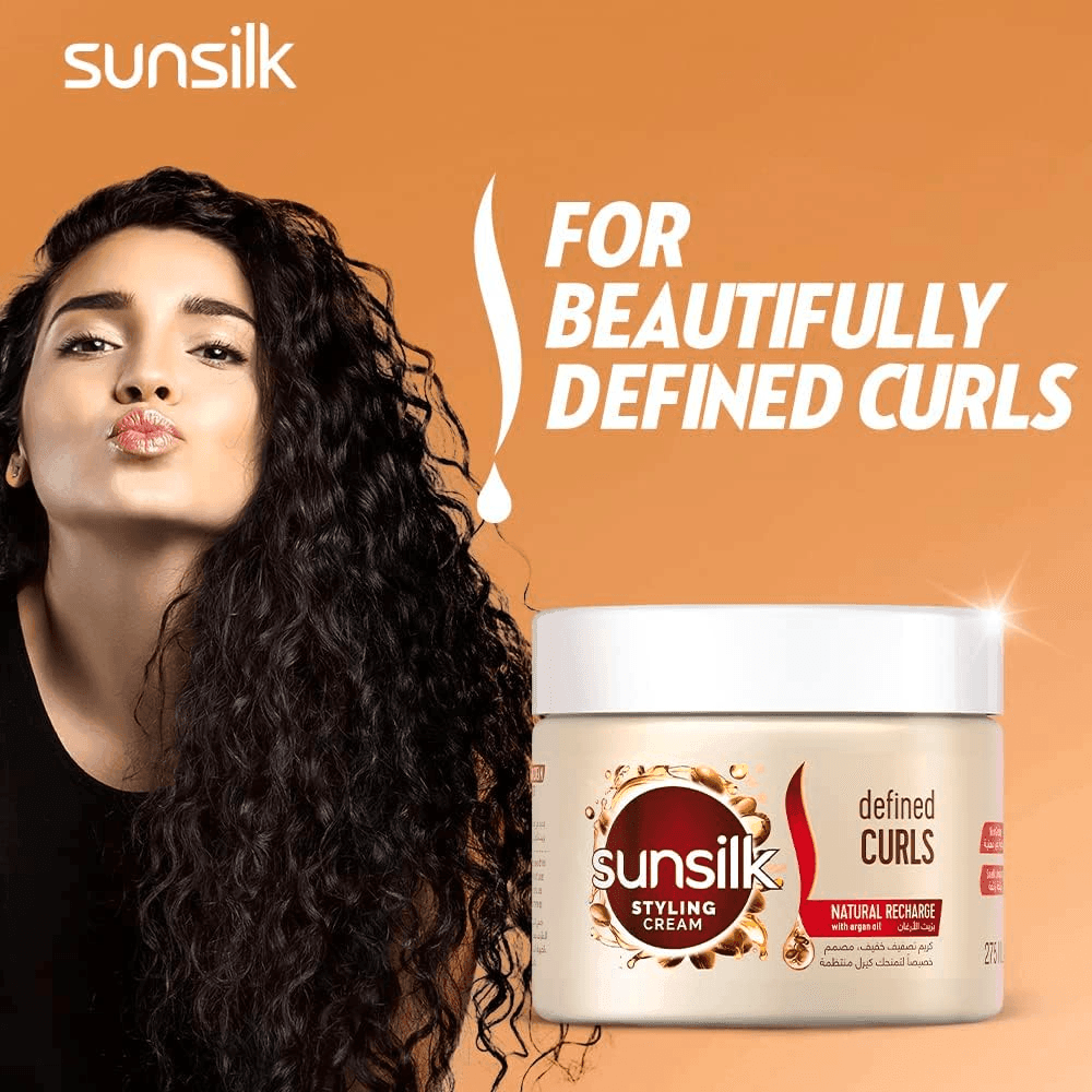 Sunsilk Defined Curls With Argan Oil Styling Hair Cream - 275ml - Pinoyhyper Sunsilk Defined Curls With Argan Oil Styling Hair Cream - 275ml - Pinoyhyper