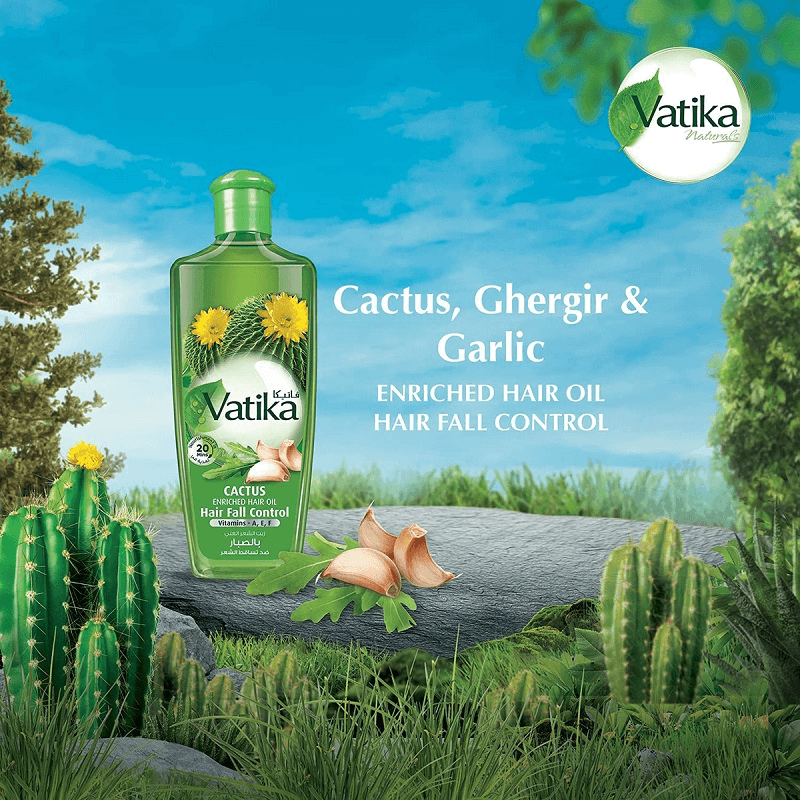 Vatika Naturals Cactus Enriched Hair Oil With Vitamin A, E, F - 300ml - Pinoyhyper Vatika Naturals Cactus Enriched Hair Oil With Vitamin A, E, F - 300ml - Pinoyhyper