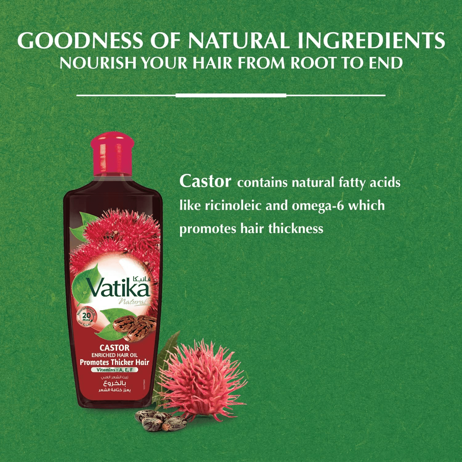 Vatika Naturals Castor Enriched Hair Oil - 200ml - Pinoyhyper Vatika Naturals Castor Enriched Hair Oil - 200ml - Pinoyhyper