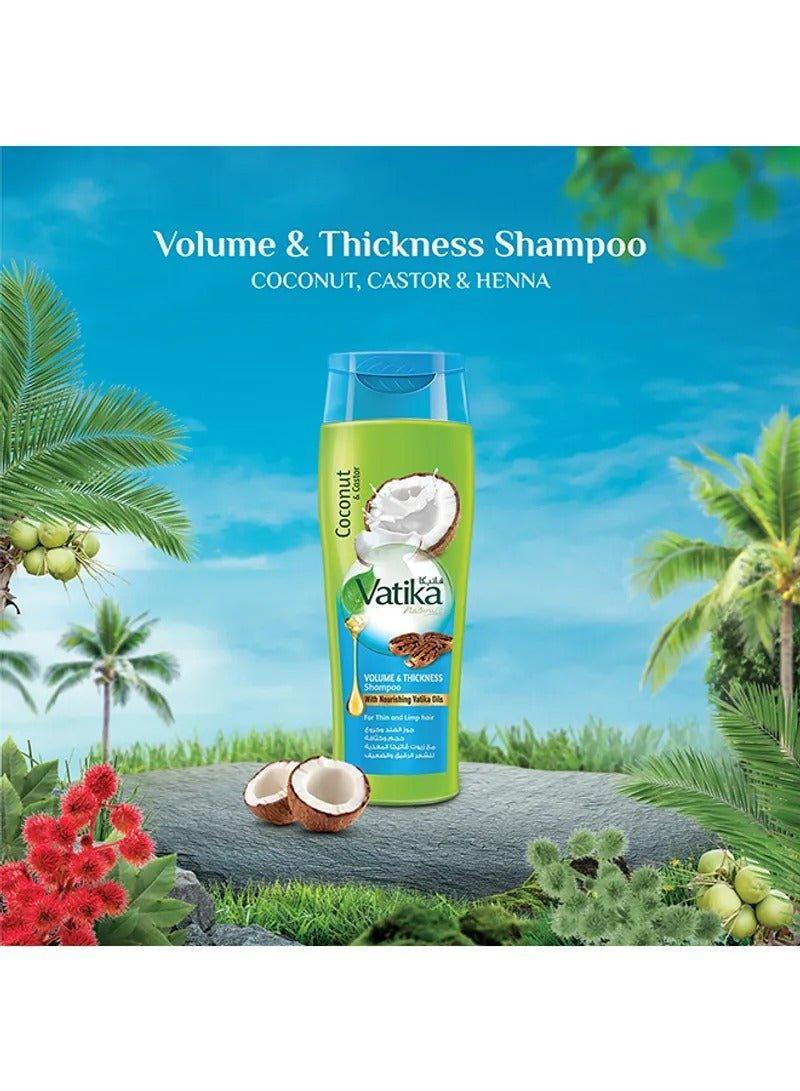 Vatika Naturals Coconut And Castor Volume & Thickness Shampoo 2 x 400ml - Pinoyhyper Vatika Naturals Coconut And Castor Volume & Thickness Shampoo 2 x 400ml - Pinoyhyper