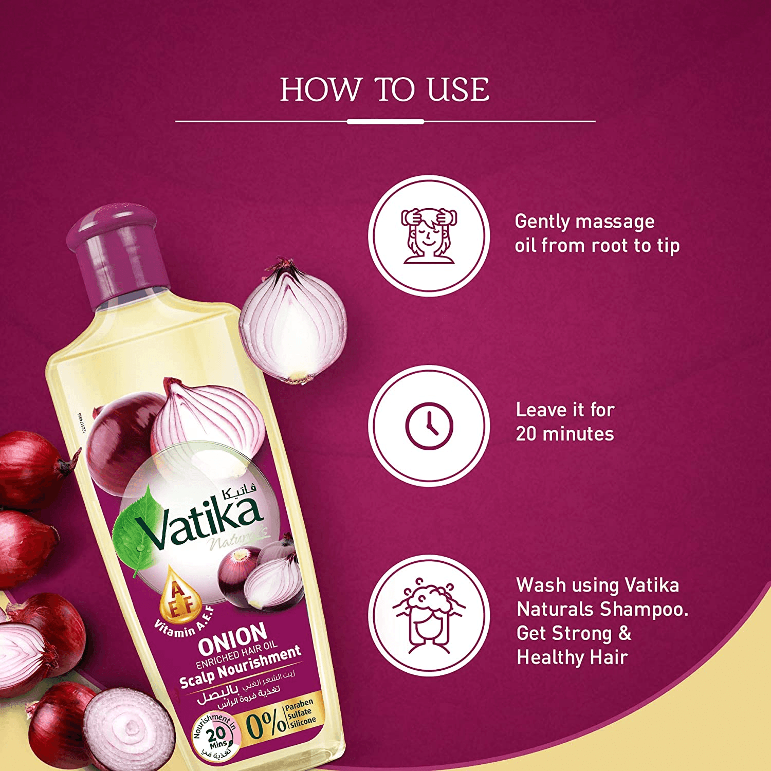 Vatika Naturals Onion Enriched Hair Oil - 300ml - Pinoyhyper Vatika Naturals Onion Enriched Hair Oil - 300ml - Pinoyhyper