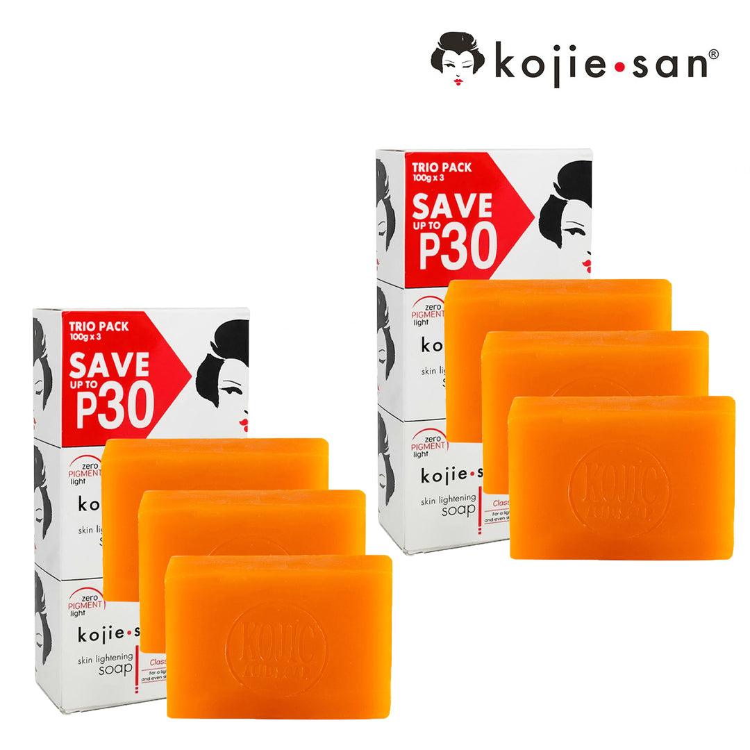 Kojie San Skin Lightening Kojic Acid Soap 3 Bars 100gm × 2 Pcs (Offer)