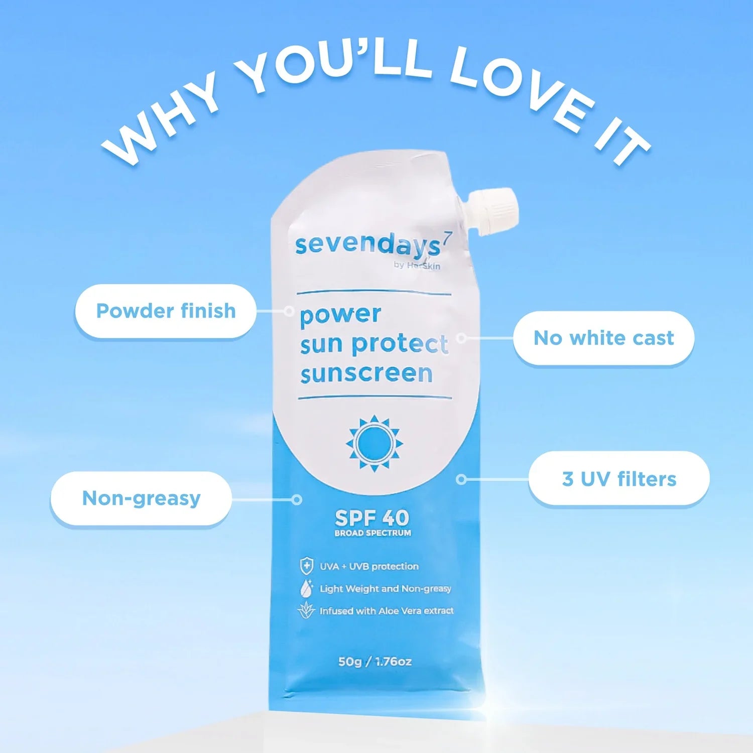 واقي الشمس HerSkin Sevendays SPF 40 - 50 جرام