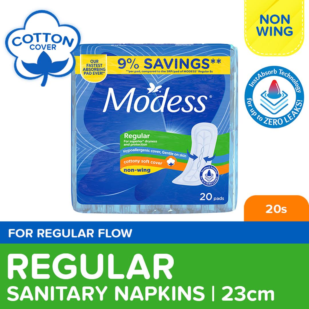 Modess Regular Cottony Soft Cover Non Wings 20 Pads