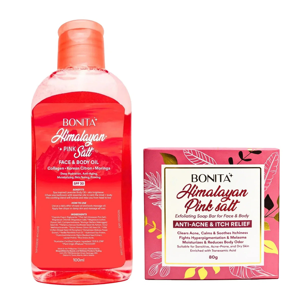 Bonita Himalayan Pink Salt Face & Body Oil + Soap - 100ml + 80g