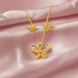 Korean Style Golden Stainless Steel Jewelry Set - FJ4229