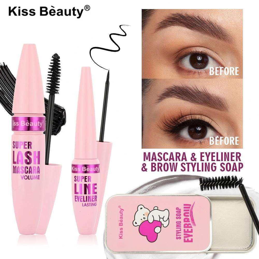 Kiss Beauty 4 in 1 Super 3D Mascara & Eyeliner Set