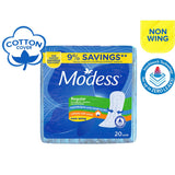 Modess Regular Cottony Soft Cover Non Wings 20 Pads