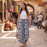 Women's Elephant Print Wide Leg Palazzo Pants - YH815#