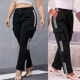 Women's Track Pant with White Side Stripe HY-6-21