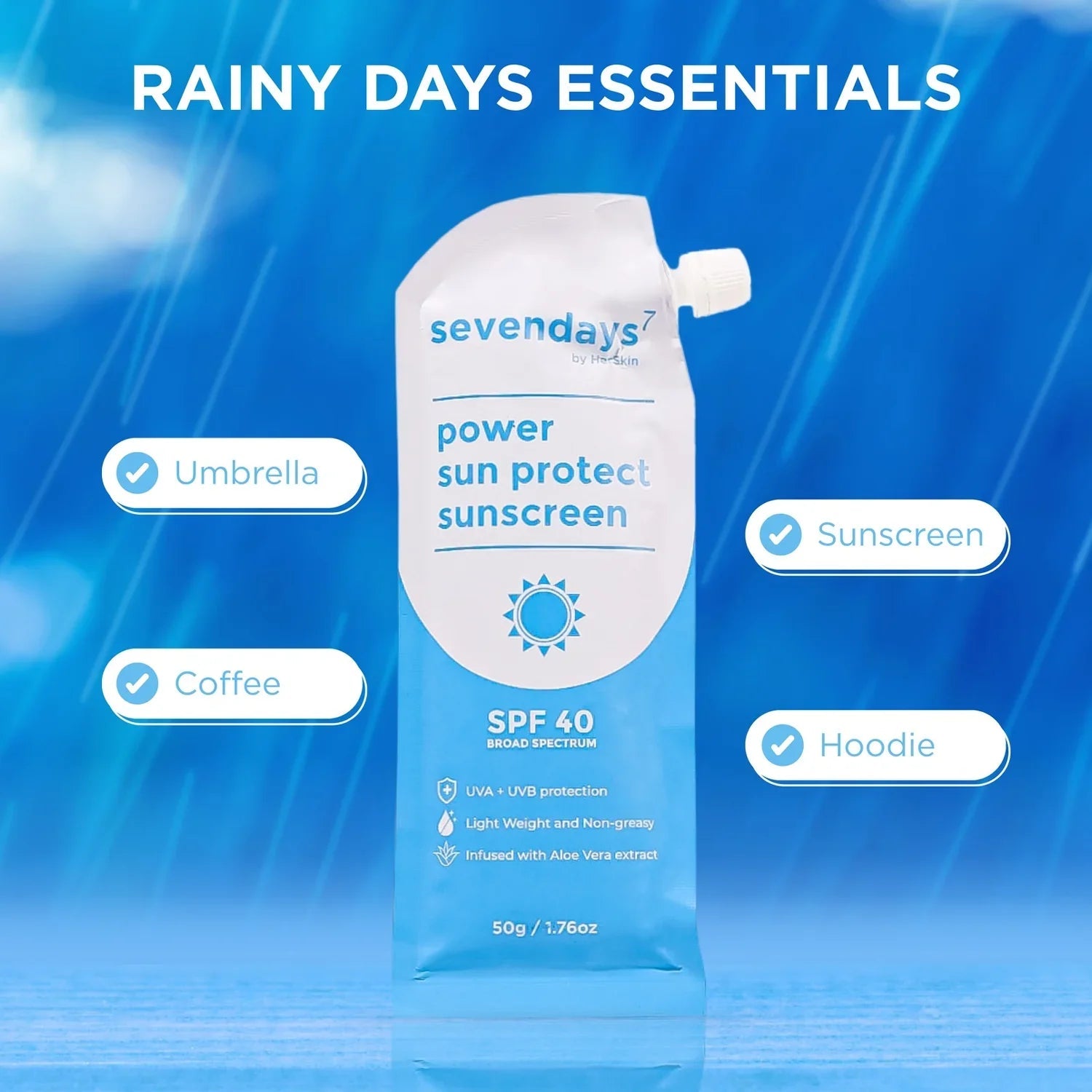 واقي الشمس HerSkin Sevendays SPF 40 - 50 جرام