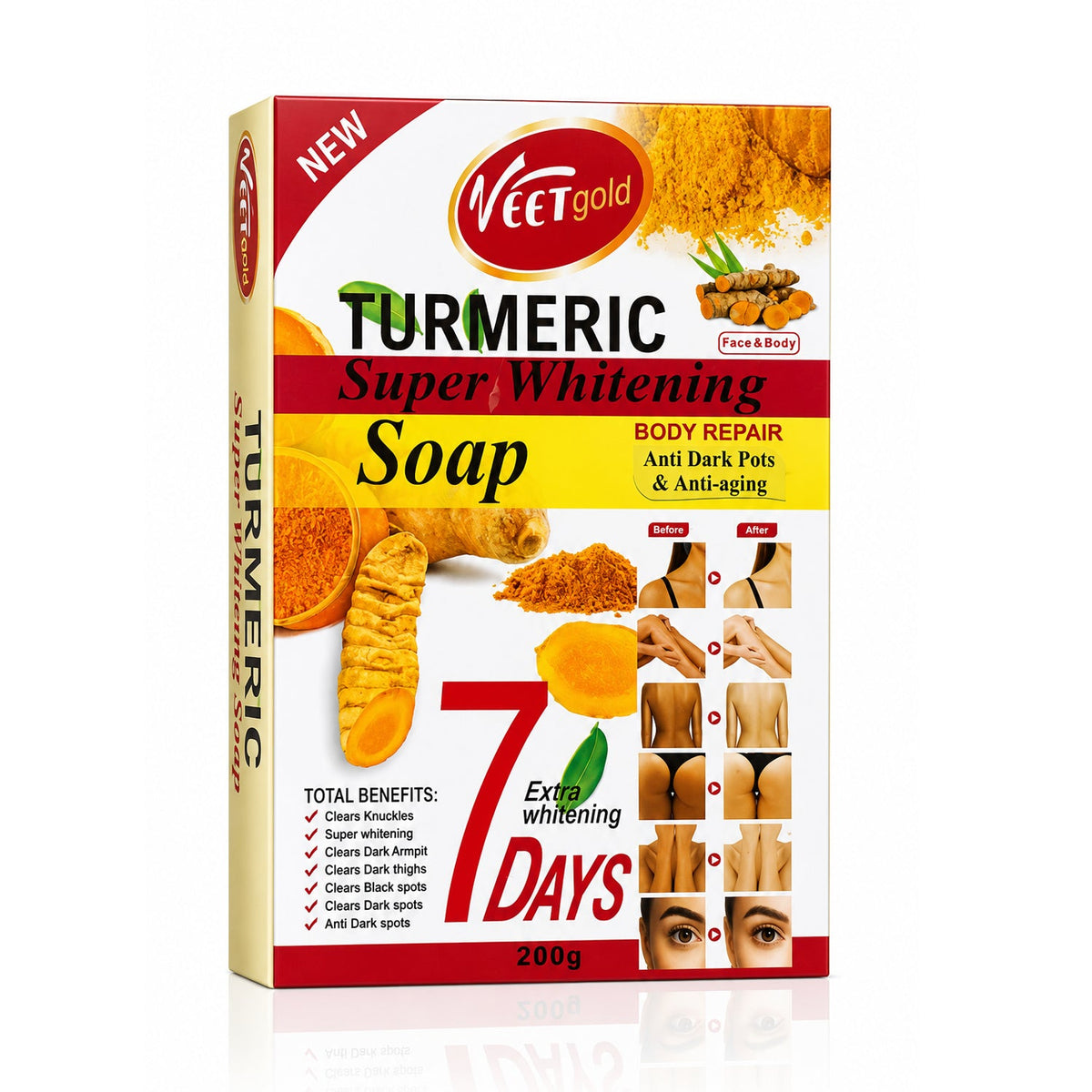 Veet Gold Turmeric Super Brightening Body Repair Soap - 200g