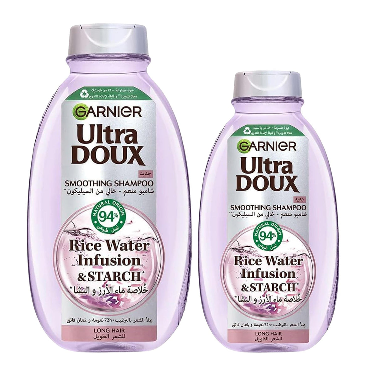 Garnier Ultra Doux Rice Water Smoothing Shampoo - 600ml+400ml