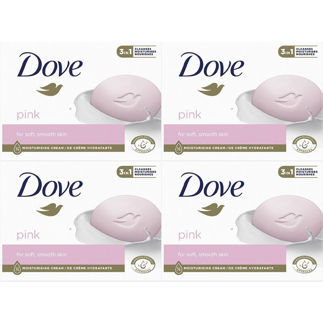 Dove Pink Soft & Smooth Skin Soap Bar - 4 x 135g