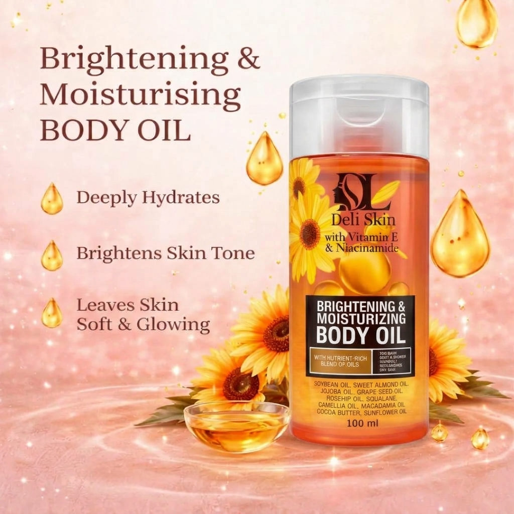Deli Skin Brightening & Moisturizing Body Oil - 100ml