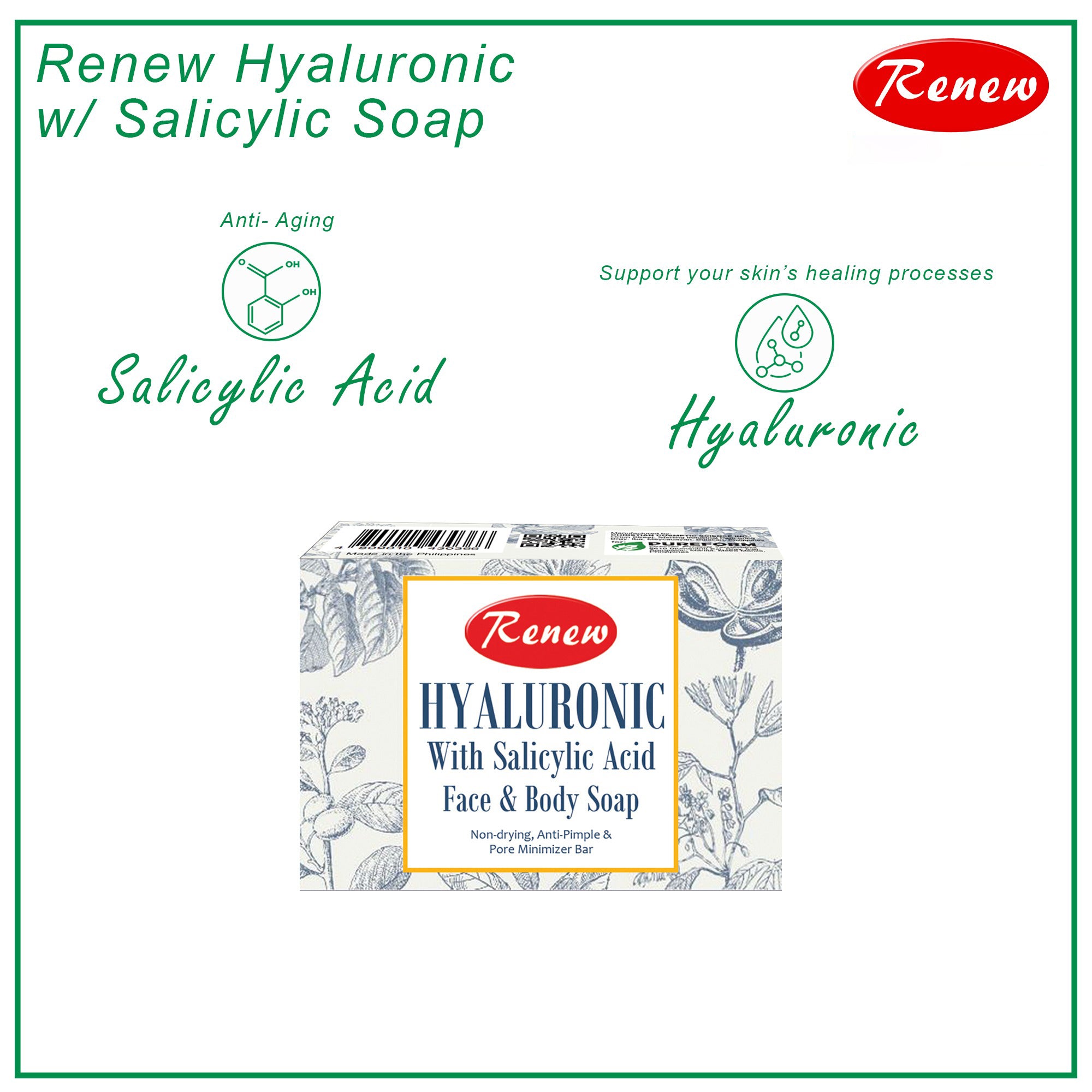 Renew Hyaluronic With Salicylic Acid Face & Body Soap - 135g