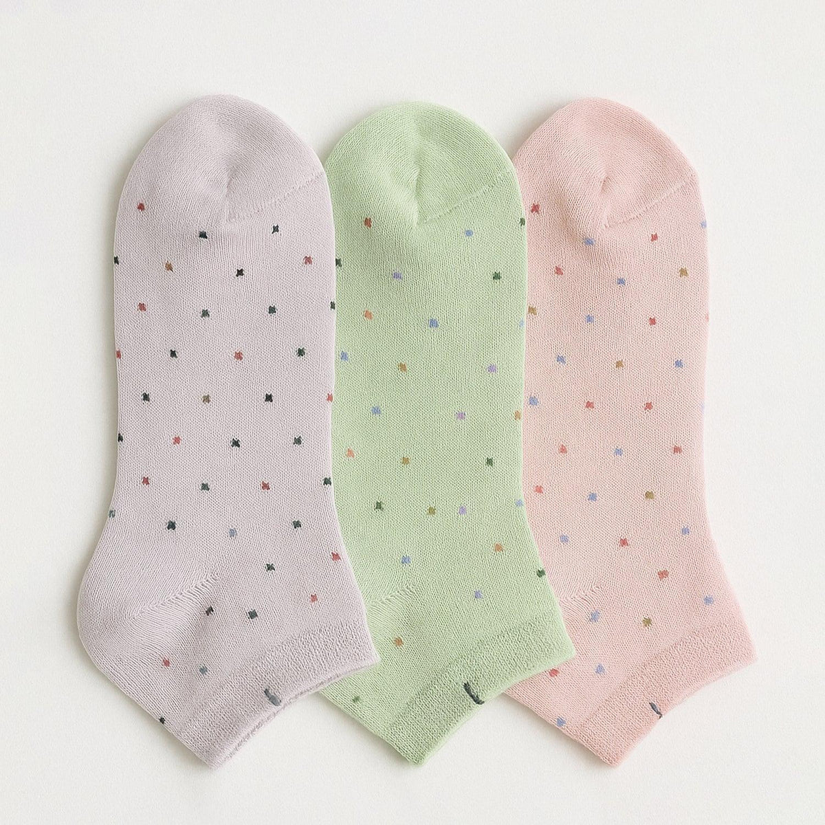 Soft Elastic Ankle Socks - 3 Pairs B-202-5