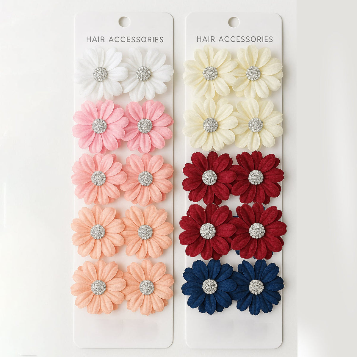 Multicolor Daisy Flower Hair Clip Set Assorted KT-90-1224
