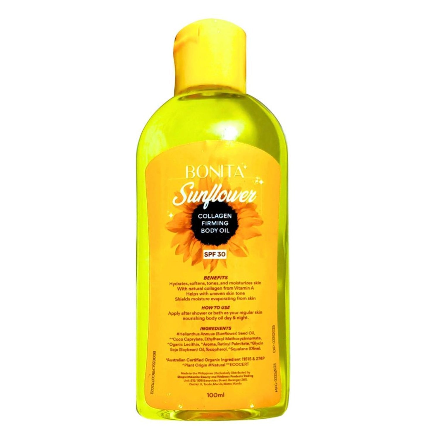 Bonita Sunflower Collagen Firming Body Oil SPF30 - 100ml