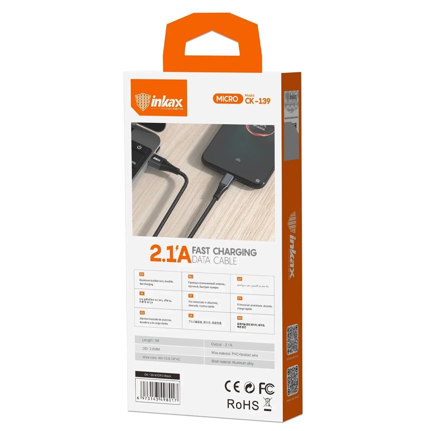 Inkax Micro Fast Charging Data Cable CK-139