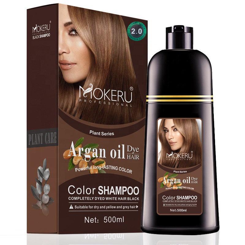 Mokeru Protein Queen Argan Oil Hair Color Shampoo - 500ml (Natural Black 2.0)