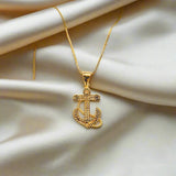 Unique Design Golden Stainless Steel Necklace with pendant - FJ4215