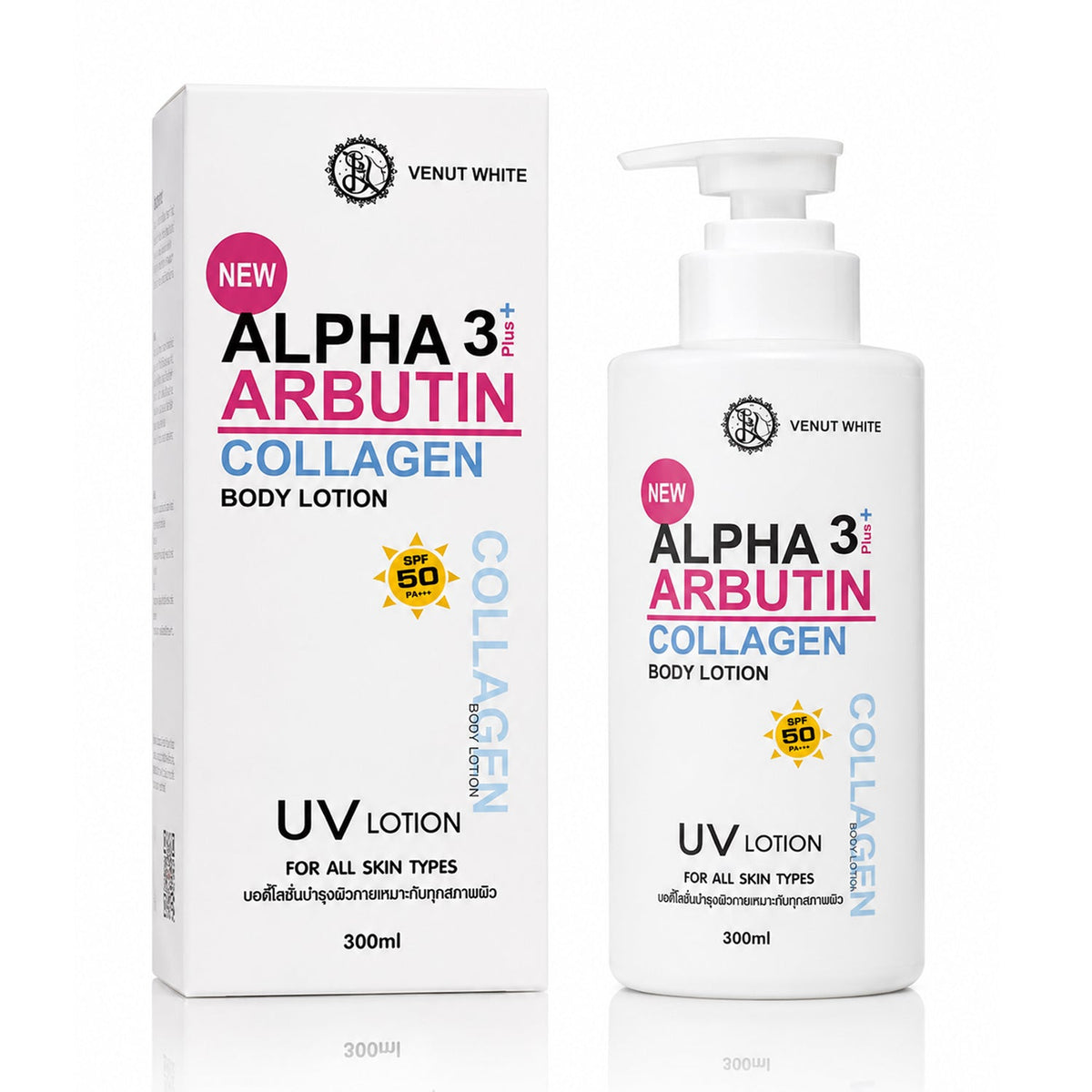 Venut White Alpha Arbutin 3 Plus Collagen Body Lotion - 300ml