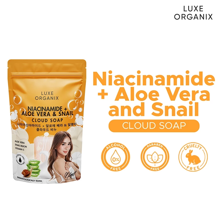 Luxe Organix Aloe Vera & Snail Moisturizing Cloud Soap - 180g